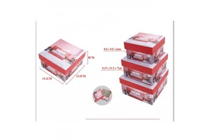 Square Decorative Storage Boxes 3 Units 8488587368003 Office Supplies Made of Cardboard Paper & Media