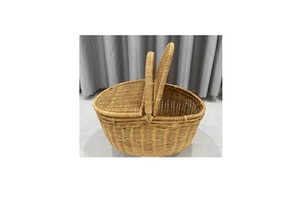 Vietnam handmade Natural Rattan Wicker Laundry Basket with Top Handle for Picnic Market or Shopping Fruit Storage