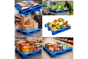HDPE Heavy Duty Euro Reinforced Flat Feet Plastic Tray Rack Recycled Storage Plastic Pallet