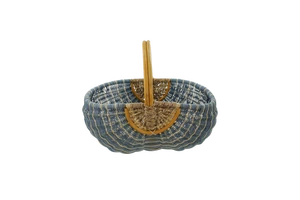 High Quality Handicraft Rattan Seagrass Wicker Diagonal Weaving Picnic Camping Baskets Fruit & Household Style Storage Hamper