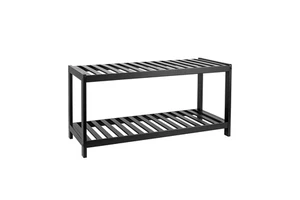 Custom Space Saving High Quality Stackable Double Bamboo Wooden Shoe Rack Stacks Stands for Home