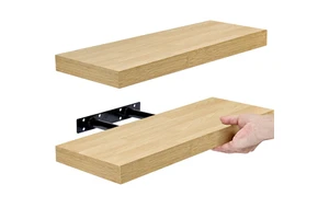 Modern Wooden Wall Floating Shelf Multifunction Storage for Bathroom Kitchen Living Room-Home Decor