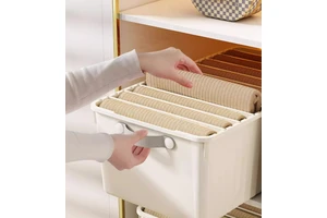 Good Price Large Plastic Storage Box With Lid Stackable Wardrobe Storage Boxes Drawer Underwear Organizer