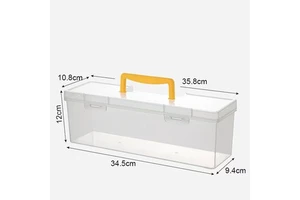 Large Transparent Plastic Tool Storage Box 3000ml with Handle Clear Organizer Parts Container Craft Pen Divider Heavy Duty