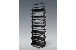 GALAXY Modern Exclusive 360 Degree Rotating Aluminum Shoe Rack Efficient Revolving Wall Mountable 4-Tier for Wardrobe Storage