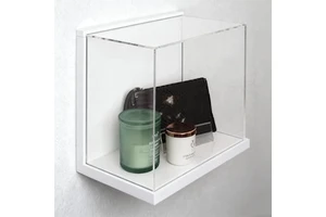Clear Acrylic Wall-Mounted Storage Bin:Functional Decor for Dining Areas,Bars,or Coffee Stations,Storing with a Modern Aesthetic