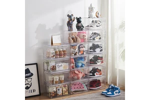 Plastic Foldable Rectangle Magnetic Detachable Minimalist Shoe Box