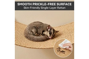 Summer Rattan Cooling Hammock For Sugar Glider Squirrel Fancy Rat - Woven Breathable Hanging Cage Bed 9.8"x9.8" 13.8"x13.8"