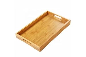 Custom Hot Sale Bamboo Tray With Carved Handle Food Trays For Food Storage Tray Factory Wholesale