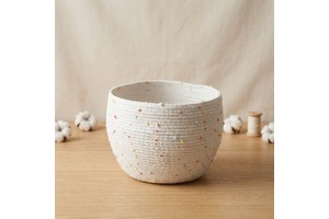 Cotton Rope Handcrafted Decorative Organizer Bin Portable Storage Basket For Living Room Shelf Cosmetic Makeup Small Accessories