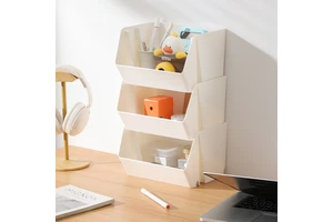 GREENSIDE Multi-functional Desktop Stackable Storage Box Stationery Snack Storage Basket Tea Bag Storage Organization Rack