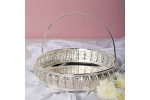 Wholesale Modern Design Multi-Functional Decorative Metal Serving Trays High Quality Glossy Storage Nickel Plating Mirror Finish