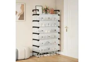 7-Layer Dustproof Carbon Steel Shoe Storage Cabinets Detachable Multifunction Moisture-proof Rust-proof Shoe Rack Stand Tools