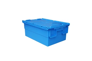 Stackable and Nested Plastic Storage Box with Hinged Lid Plastic Moving Box