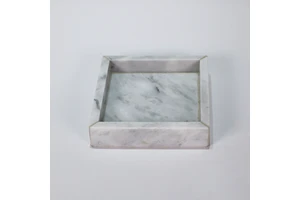 Luxurious Grey Marble Modern Multi-Functional Square Tray Makeup Vanity Jewellery Storage Best Design Natural Decorative Tray