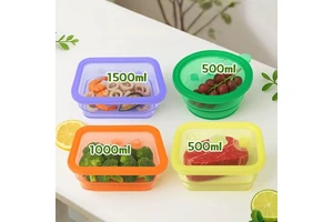 Collapsible Food Storage Container Bpa Free Lunch Box Containers Stackable Leakproof Snack Boxes for Camping