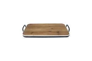 Modern Art Deco Handmade Rectangular Wooden Multi-Functional Tray Tabletop Decorative Serving Tray Home Hotel Restaurant Storage