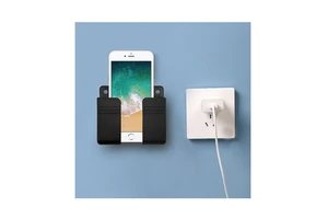 Fashion Wall Mounted Black Mobile Phone Holder Wall Mounted Charging Racks Multifunctional Storage Rack