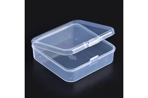 Classic Clear Injection Molded PP Square Transparent Hinged Storage Box Lid Organized Multifunctional Mini Packaging Gift ROHS