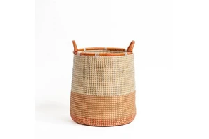 Seagrass Toned Rattan Rimmed Round Basket Handmade Storage Basket Wholesale eco-friendly Made in Viet Nam