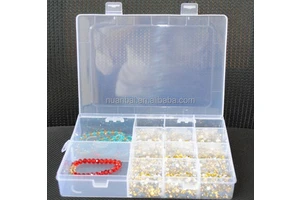 20cm PP 14 Slots Clear Plastic Box Storage With Dividers