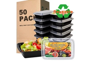 Wholesale Black Home and Kitchen Food Grade PP Plastic Meal Prep Containers Reusable With Compartments