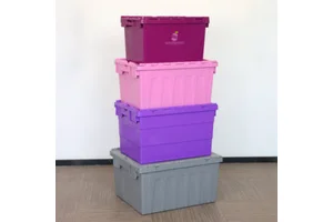 Customized Color Small Stackable And Nestable High Quality Plastic Storage Box For Transporting And Moving