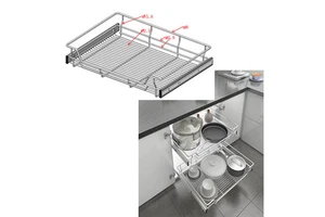Eco-Friendly Iron Metal Wire Multifunction Folding Kitchen Storage Tray & Dish Rack for Pantry Cabinet Organizer Metal Basket