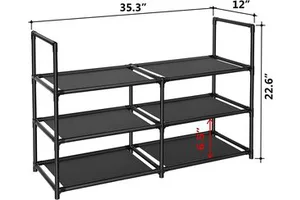 Shoe Rack Storage Organizer Free Standing Metal Shoe Shelf Shoe Organizer for Entryway Closet Bedroom