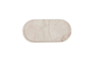 Luxury Marble Tray Natural Jade Stone Round Organizer Plate Artistic Rock Texture Decorative Storage Accent for Home Interior