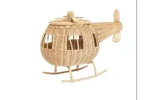 Low Cost New Arrived Helicopter Rattan Toy Basket Natural Handcrafted Wicker Rattan Basket Kid Toy Decoration Toy Wholesales
