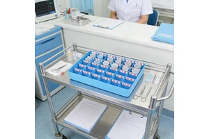 Hospital Clinic Medical ABS Plastic Blue 36-Grid Durable Medicine Storage Tray for Patients Pill Cases