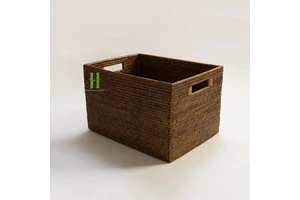 BEST SELLER Handwoven Rattan Basket,Large Wicker Basket,Portable Rattan Storage Basket Home Bathroom Living Room Storage