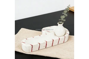 Modern Distressed Solid Wood Eco-Friendly Durable White Simple Modern Storage Tray Festive Party Table Decor Candle Base Living