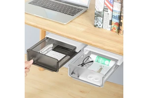 2pcs/set Injection Technics Plastic Storage Organizer Drawer Square Shape under Desk Storage for Office Home Use Free Sample