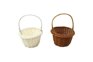 Hand Portable Mini Basket Balcony Living Room Decor pp Rattan Woven Plastic Rattan Wicker Wall Hanging Basket