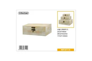 Rectangular Wooden Decorative Storage Box Painted 23.5x17x9 cm