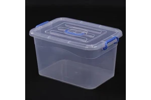 4L PP Plastic Injection-Molded Rectangle Multi-Functional Transparent Durable Lid Portable Storage Container Toy Organizer