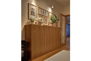 Luxury Modern Double-Deck Wooden Shoe Rack Cabinet Living Room Dump Shoe Storage with Bookcases & Bookshelves