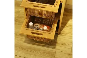 Eco-Friendly Decorative Storage Wicker Basket Drawers