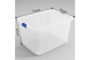 77*55*47cm PP Plastic Storage Box Portable Dust-Proof Design Use for Home Garden, Home Kitchen Organization