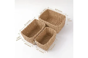 XYD Hot Trend Rattan Basket/ Rattan Weaving Paper Rope Material Large Cane Storage Basket 100% Handmade Cheap Wholesale