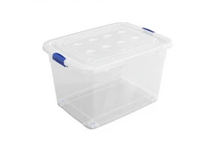 57*42*32cm Eco-Friendly PP Plastic Storage Box Portable Dust-Proof Moisture-Proof 35L Capacity Minimalist Household Organization