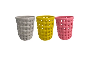 Customizable Ceramic Woven Dried Plant Vases Storage Buckets Pen Holders Makeup Organizers and Handcrafted Woven Home Decor