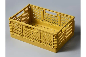 Hot Sales 2 Pieces Collapsible Crate Sturdy Plastic Stackable Folding Boxes Storage Basket Set 1-3L Capacity Kitchen Bedroom