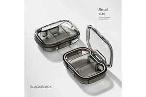 Portable Mini Medicine Box Small Size Plastic Sub-box with Aluminum Metal for Three Meals a Day Pills & Tablets Storage