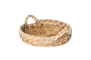 Handmade Wicker & Woven Tray Braided Water Fruit Basket for Serving Woven Tray Straw Tray Best Selling