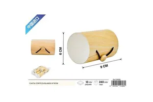 Round Soft Bark Decorative Storage Box 9x6cm for Stylish Organization