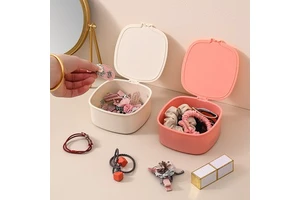 Nordic Style Multifunction Plastic Jewelry Storage Box Dustproof Desktop for Hair Clips and Bands for Bedroom Organization