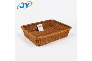 Rattan Woven Bread Storage Basket PP Plastic Cloakroom & Wardrobe Organizer For Food Use Home Storage & Organization